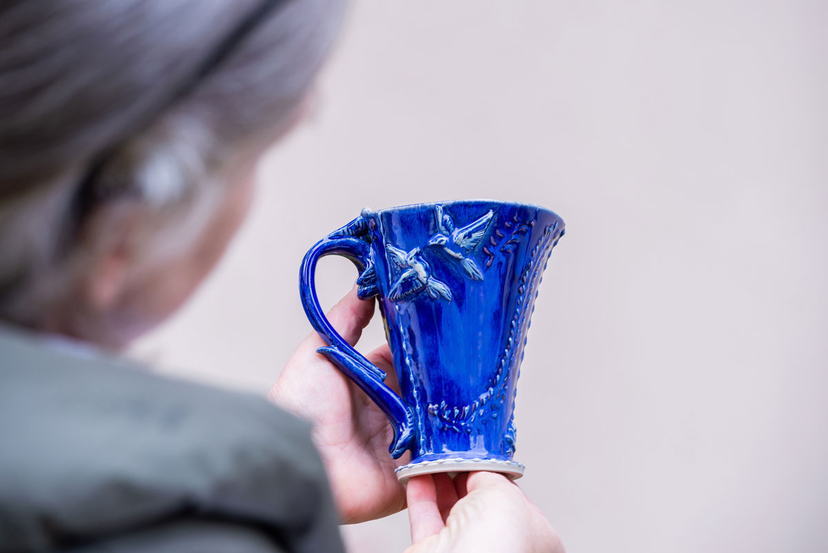 Keramik in Gothic Look mit Kristallglasur Einzelstück von Katrin Heinrich Keramik Oderbruch