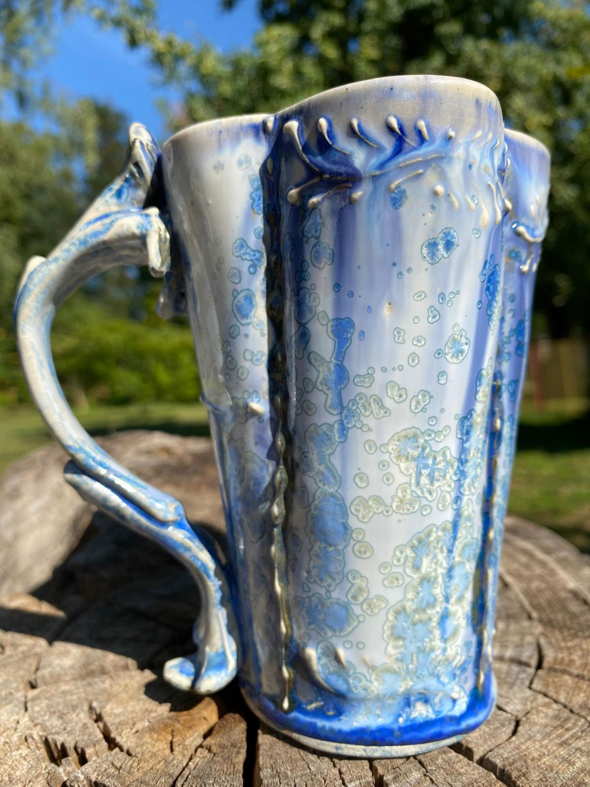 Keramik in Gothic Look mit Kristallglasur Einzelstück von Katrin Heinrich Keramik Oderbruch