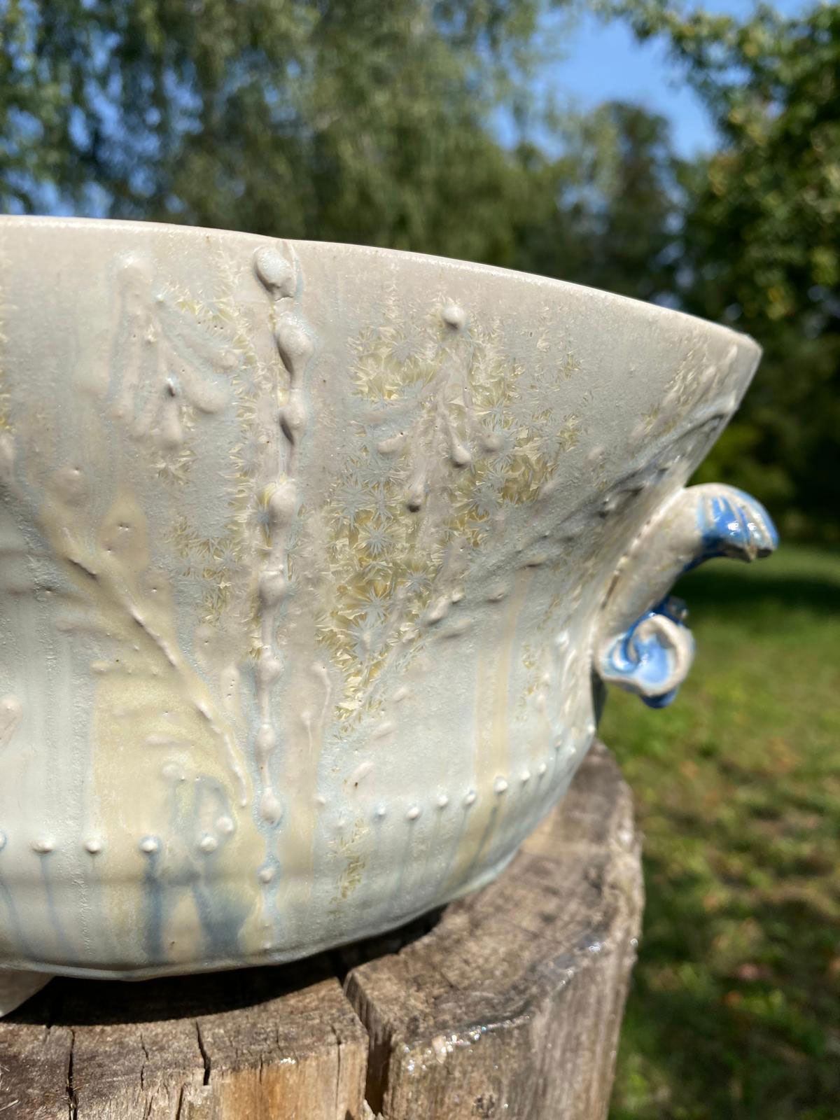 Keramik in Gothic Look mit Kristallglasur Einzelstück von Katrin Heinrich Keramik Oderbruch