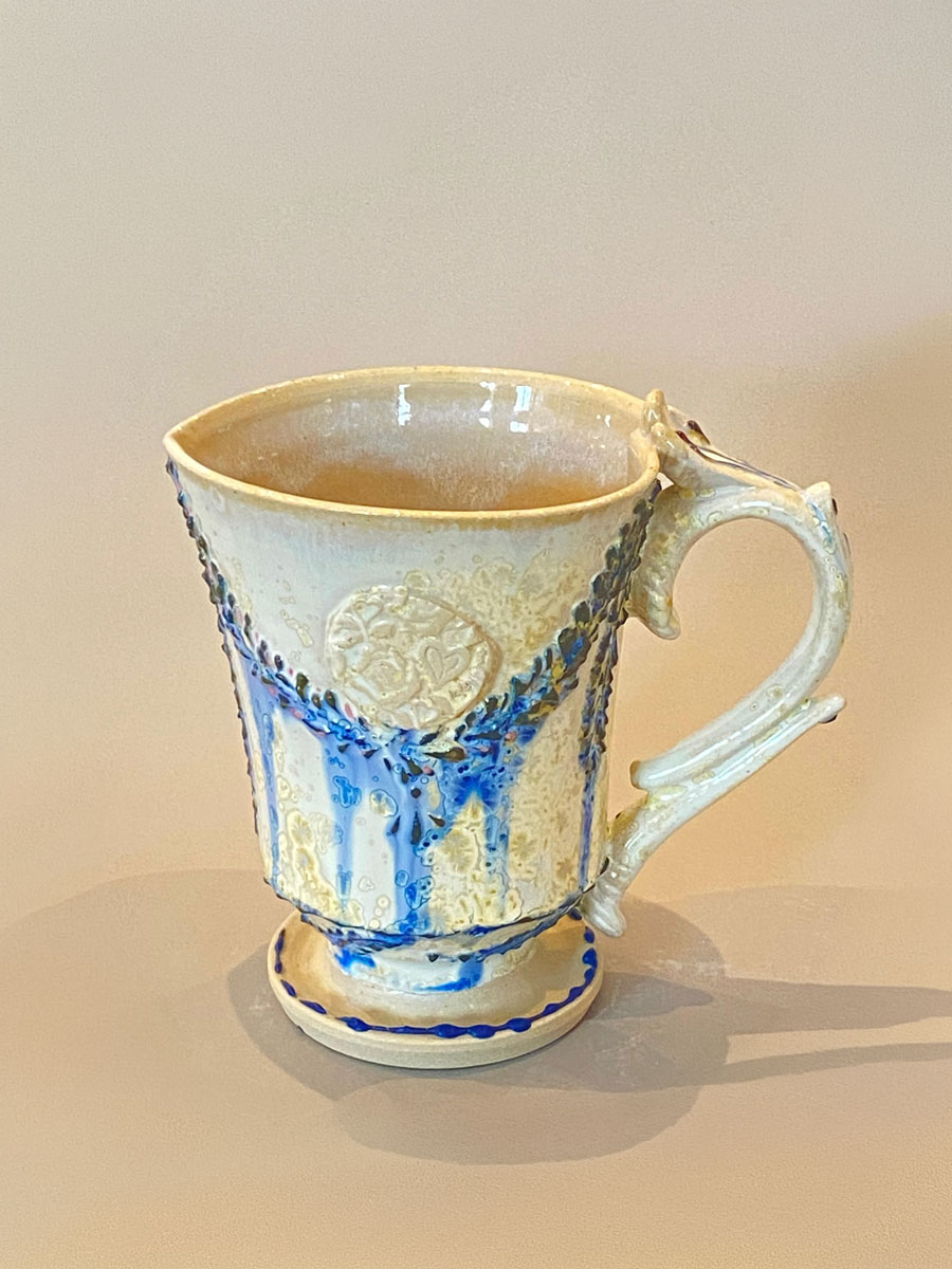 Keramik in Gothic Look mit Kristallglasur Einzelstück von Katrin Heinrich Keramik Oderbruch