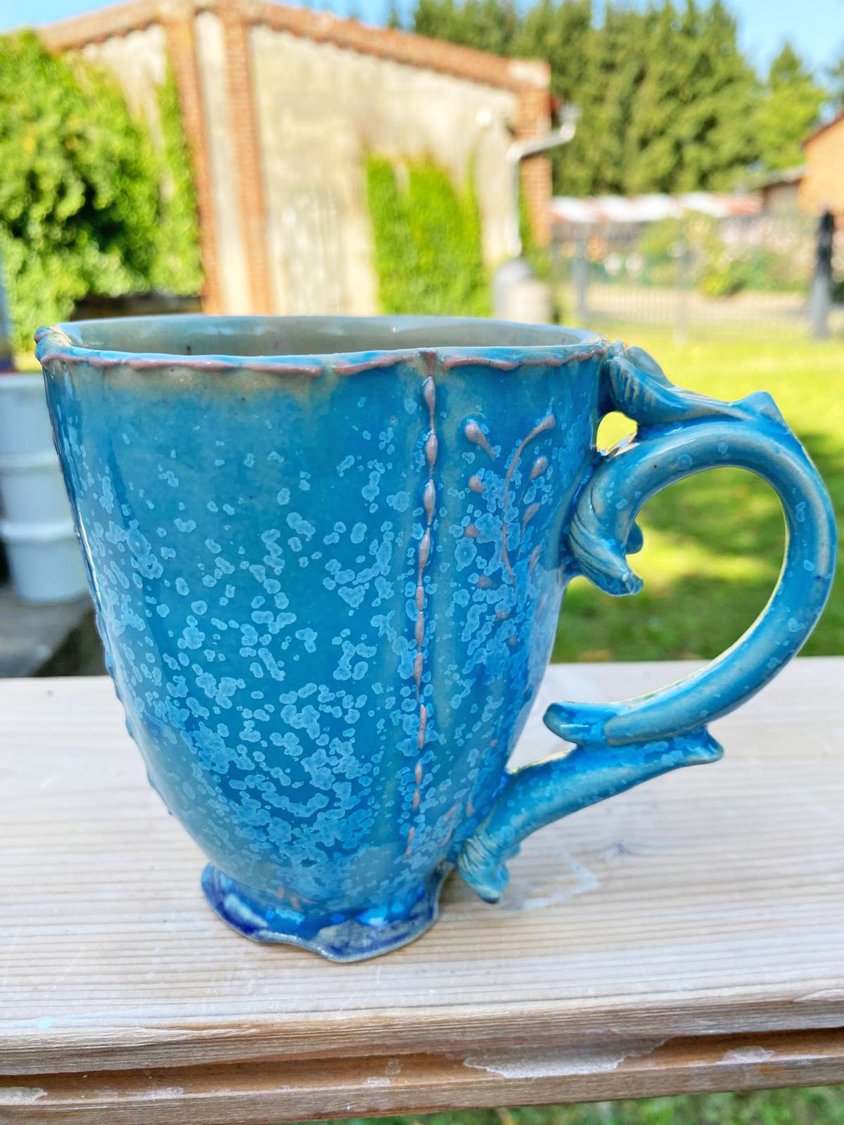 Keramik in Gothic Look mit Kristallglasur Einzelstück von Katrin Heinrich Keramik Oderbruch