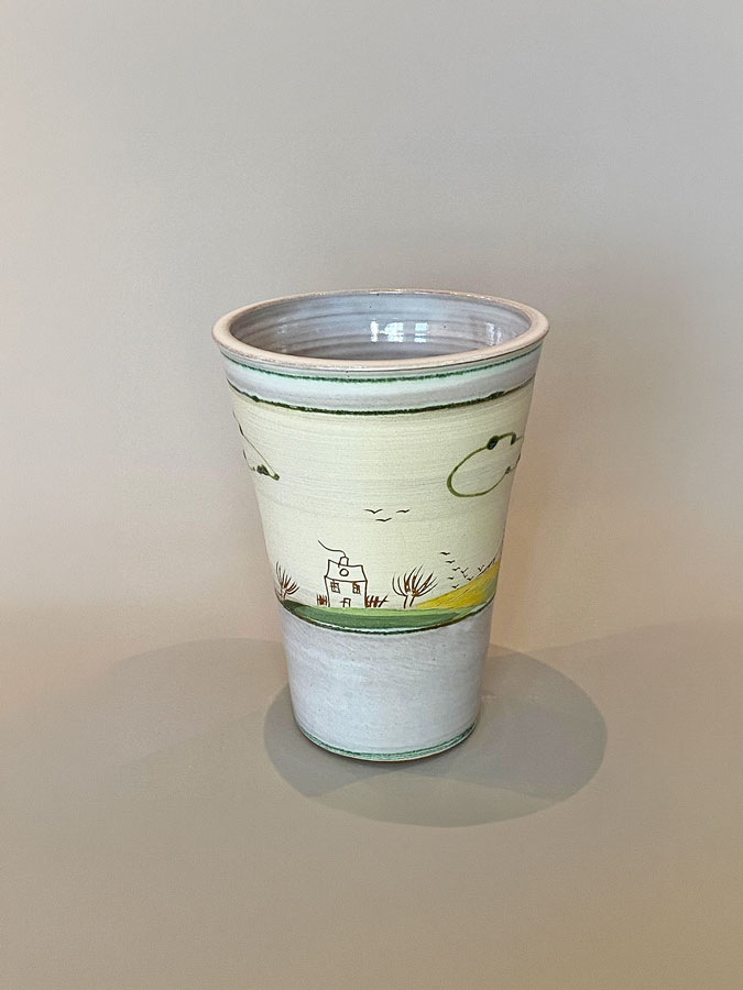 Blumenvase Vase mit Keramik Oderbruch Dekor