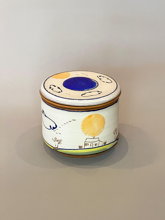 Butterfässchen Butterfass mit Keramik Oderbruch Dekor