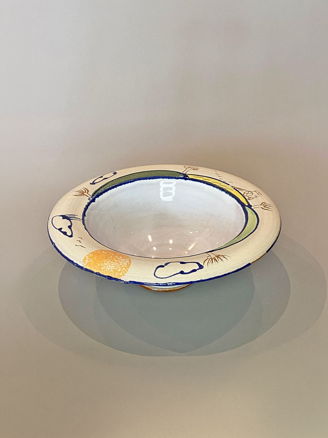 Suppenteller Tiefer Teller mit Keramik Oderbruch Dekor
